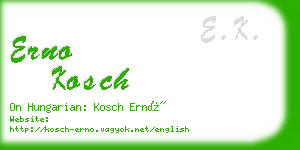 erno kosch business card